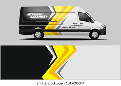 Van wrap design. Wrap, sticker and decal design for company. Vector format dekal
