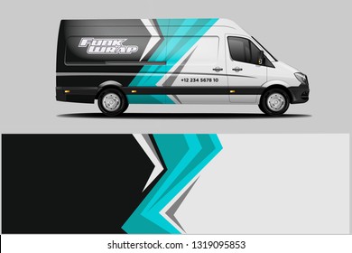 Van wrap design. Wrap, sticker and decal design for company. Vector format dekal
