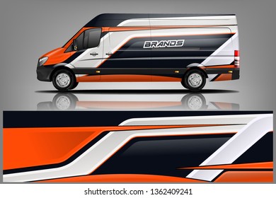 Van wrap design. Wrap, sticker and decal design for company. Vector format - eps 10 Vector dekal