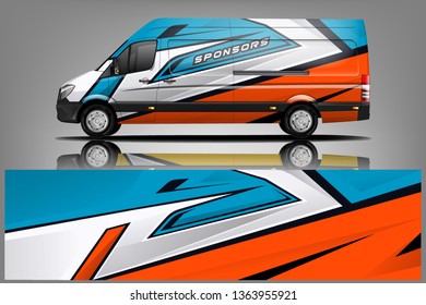 Van wrap design. Wrap, sticker and decal design for company. Vector format dekal
