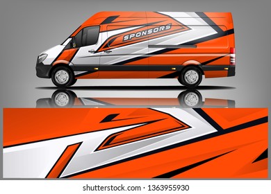 Van wrap design. Wrap, sticker and decal design for company. Vector format dekal
