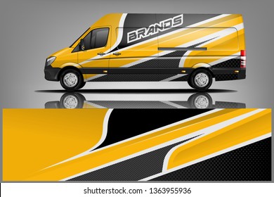 Van wrap design. Wrap, sticker and decal design for company. Vector format dekal
