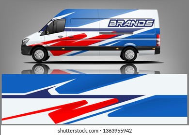 Van wrap design. Wrap, sticker and decal design for company. Vector format dekal
