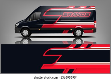 Van wrap design. Wrap, sticker and decal design for company. Vector format dekal
