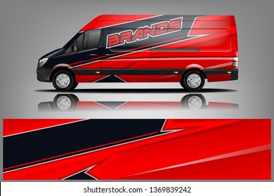 Van wrap design. Wrap, sticker and decal design for company. Vector format dekal
