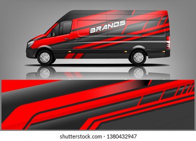 Van wrap design. Wrap, sticker and decal design for company. Vector format dekal
