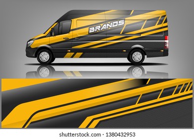 Van wrap design. Wrap, sticker and decal design for company. Vector format dekal
