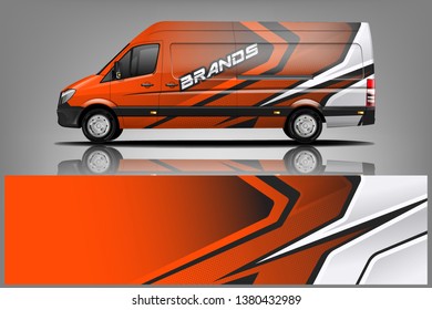 Van wrap design. Wrap, sticker and decal design for company. Vector format dekal
