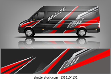 Van wrap design. Wrap, sticker and decal design for company. Vector format dekal
