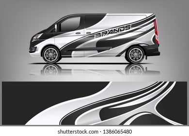 Van wrap design. Wrap, sticker and decal design for company. Vector format dekal
