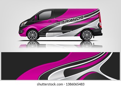 Van wrap design. Wrap, sticker and decal design for company. Vector format dekal
