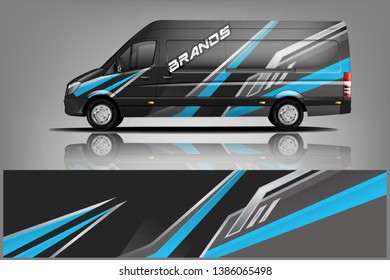 Van wrap design. Wrap, sticker and decal design for company. Vector format dekal
