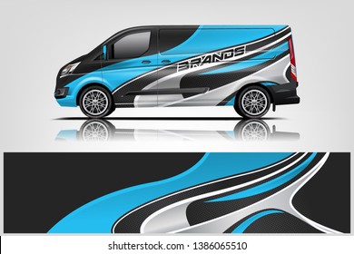 Van wrap design. Wrap, sticker and decal design for company. Vector format dekal
