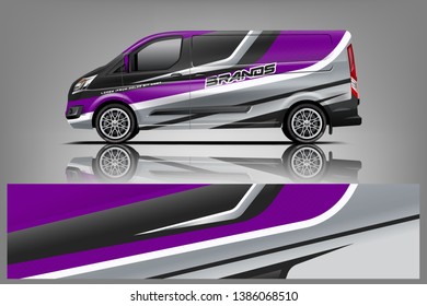 Van wrap design. Wrap, sticker and decal design for company. Vector format dekal
