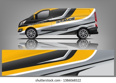 Van wrap design. Wrap, sticker and decal design for company. Vector format dekal
