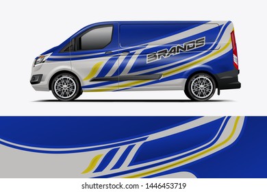 Van wrap design. Wrap, sticker and decal design for company. Vector format - eps 10 Vector dekal
