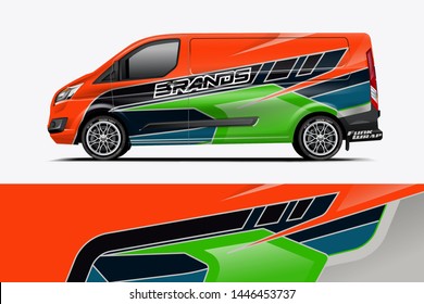 Van wrap design. Wrap, sticker and decal design for company. Vector format - eps 10 Vector dekal
