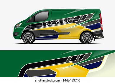 Van wrap design. Wrap, sticker and decal design for company. Vector format - eps 10 Vector dekal
