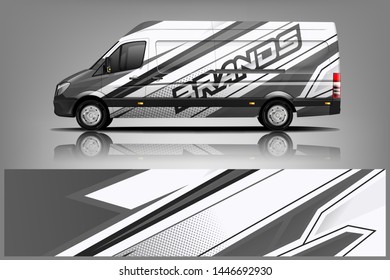 Van wrap design. Wrap, sticker and decal design for company. Vector format dekal
