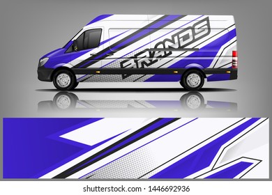 Van wrap design. Wrap, sticker and decal design for company. Vector format dekal
