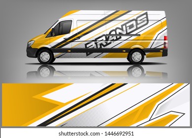 Van wrap design. Wrap, sticker and decal design for company. Vector format dekal
