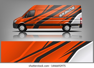 Van wrap design. Wrap, sticker and decal design for company. Vector format dekal
