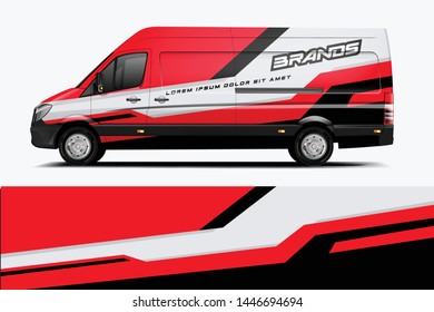 Van wrap design. Wrap, sticker and decal design for company. Vector format - eps 10 Vector dekal
