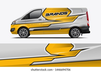 Van wrap design. Wrap, sticker and decal design for company. Vector format - eps 10 Vector dekal
