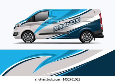 Van wrap design. Wrap, sticker and decal design for company. Vector format - eps 10 Vector dekal
