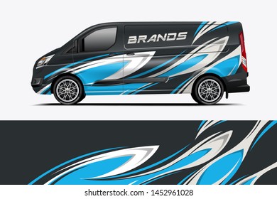 Van wrap design. Wrap, sticker and decal design for company. Vector format - eps 10 Vector dekal
