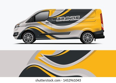 Van wrap design. Wrap, sticker and decal design for company. Vector format - eps 10 Vector dekal
