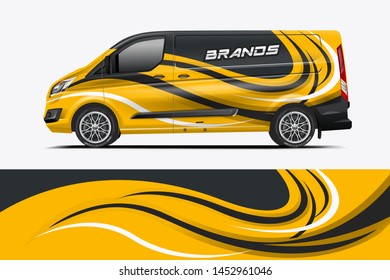 Van wrap design. Wrap, sticker and decal design for company. Vector format - eps 10 Vector dekal
