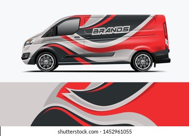 Van wrap design. Wrap, sticker and decal design for company. Vector format - eps 10 Vector dekal
