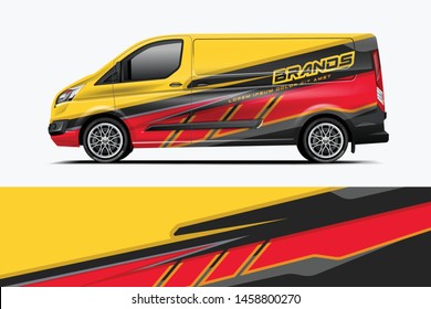 Van wrap design. Wrap, sticker and decal design for company. Vector format - eps 10 Vector dekal
