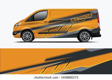 Van wrap design. Wrap, sticker and decal design for company. Vector format - eps 10 Vector dekal
 