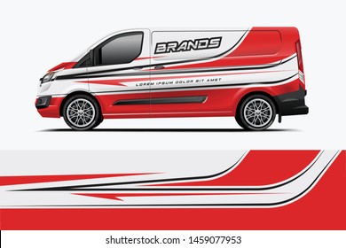 Van wrap design. Wrap, sticker and decal design for company. Vector format - eps 10 Vector dekal
