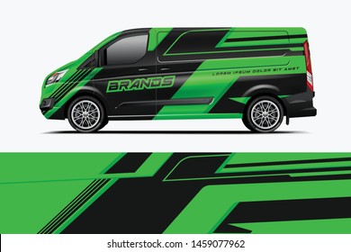 Van wrap design. Wrap, sticker and decal design for company. Vector format - eps 10 Vector dekal
