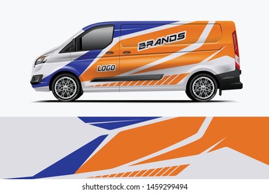 Van wrap design. Wrap, sticker and decal design for company. Vector format - eps 10 Vector dekal
