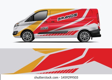 Van wrap design. Wrap, sticker and decal design for company. Vector format - eps 10 Vector dekal
