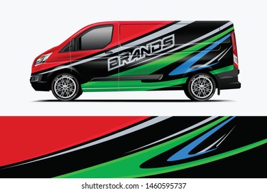 Van wrap design. Wrap, sticker and decal design for company. Vector format dekal
