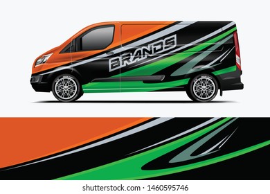 Van wrap design. Wrap, sticker and decal design for company. Vector format dekal
