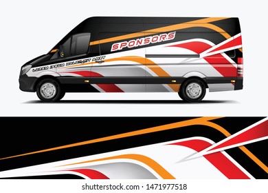 Van wrap design. Wrap, sticker and decal design for company. Vector format dekal
