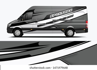 Van wrap design. Wrap, sticker and decal design for company. Vector format dekal
