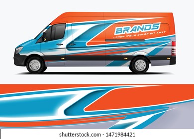 Van wrap design. Wrap, sticker and decal design for company. Vector format dekal
