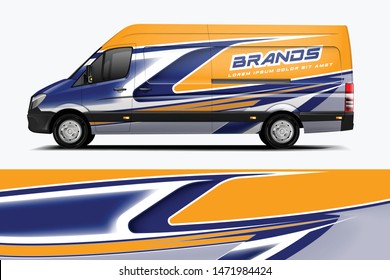 Van wrap design. Wrap, sticker and decal design for company. Vector format dekal
