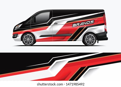 Van wrap design. Wrap, sticker and decal design for company. Vector format - eps 10 Vector dekal
