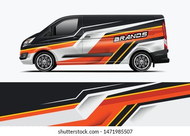 Van wrap design. Wrap, sticker and decal design for company. Vector format - eps 10 Vector dekal
