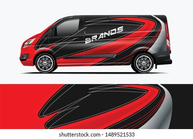 Van wrap design. Wrap, sticker and decal design for company. Vector format dekal
