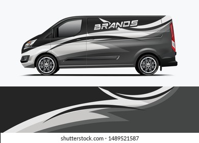 Van wrap design. Wrap, sticker and decal design for company. Vector format dekal

