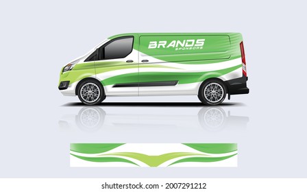 Diseño de envoltura de camioneta. Diseño de envolver, pegatinas y calcomanías para la empresa. Formato vectorial - eps 10 Vector